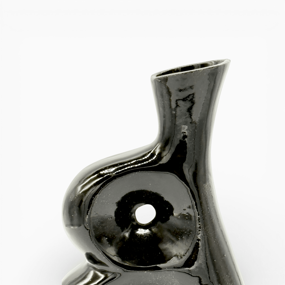 Vaso Scultoreo Nero in Ceramica Eclissi Materica - Vicode