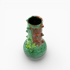 Scultura in ceramica policroma finitura lucida e materica