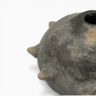 Finitura lucidata a conchiglia sulla superficie porosa del vaso scultura spinosa Mufida.